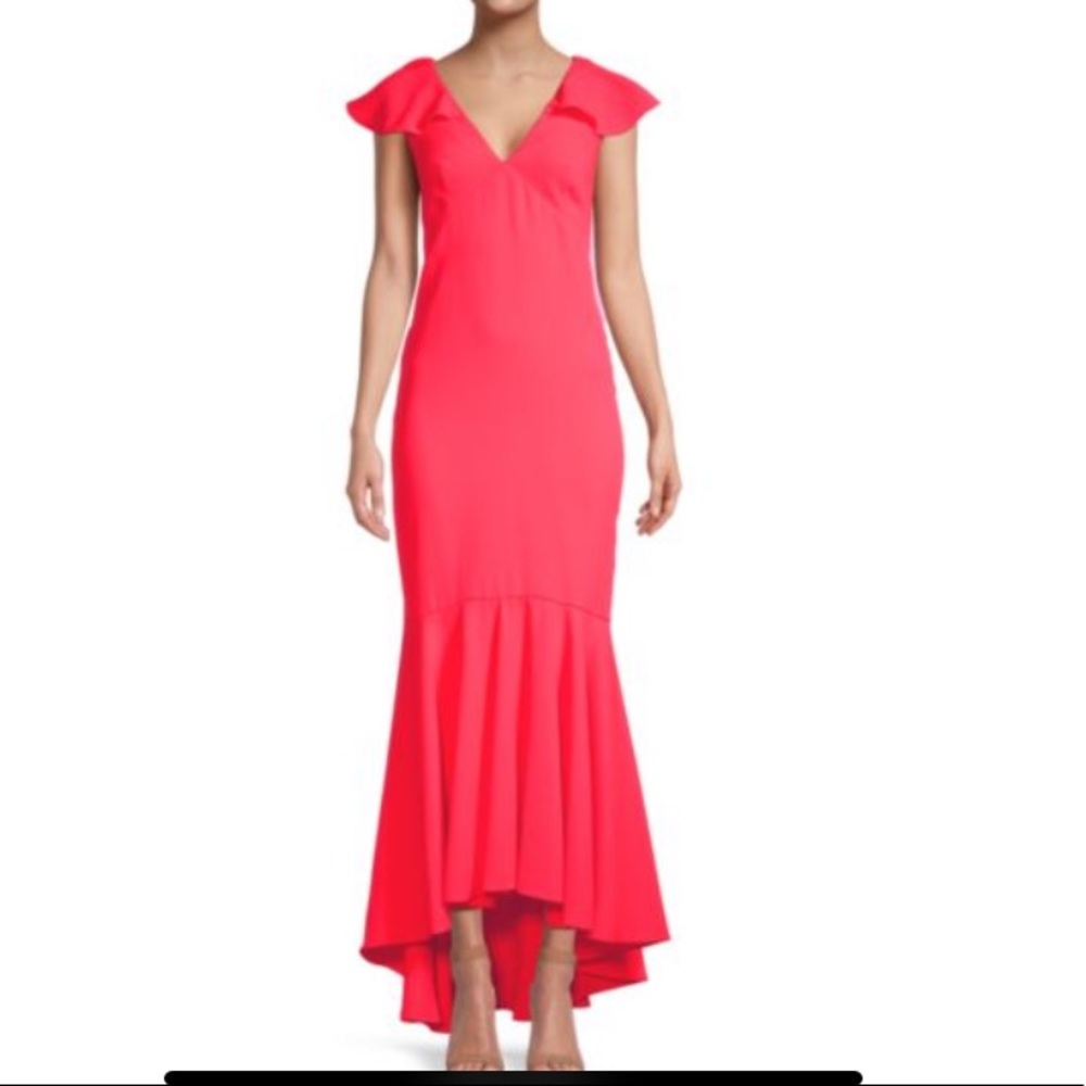 NWT Mason V-Neck High-Low Trumpet Gown